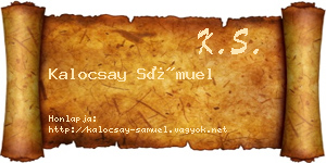 Kalocsay Sámuel névjegykártya